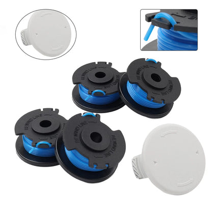 Spools 0.065 4 Pack With Cap Fit for HART Auto-Feed String Trimmers Nylon & ABS