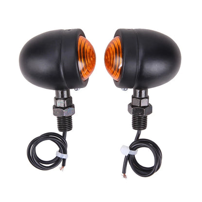 4x Vintage Motorcycle Bullet Brake Blinker Turn Signals Lights Amber For Harley