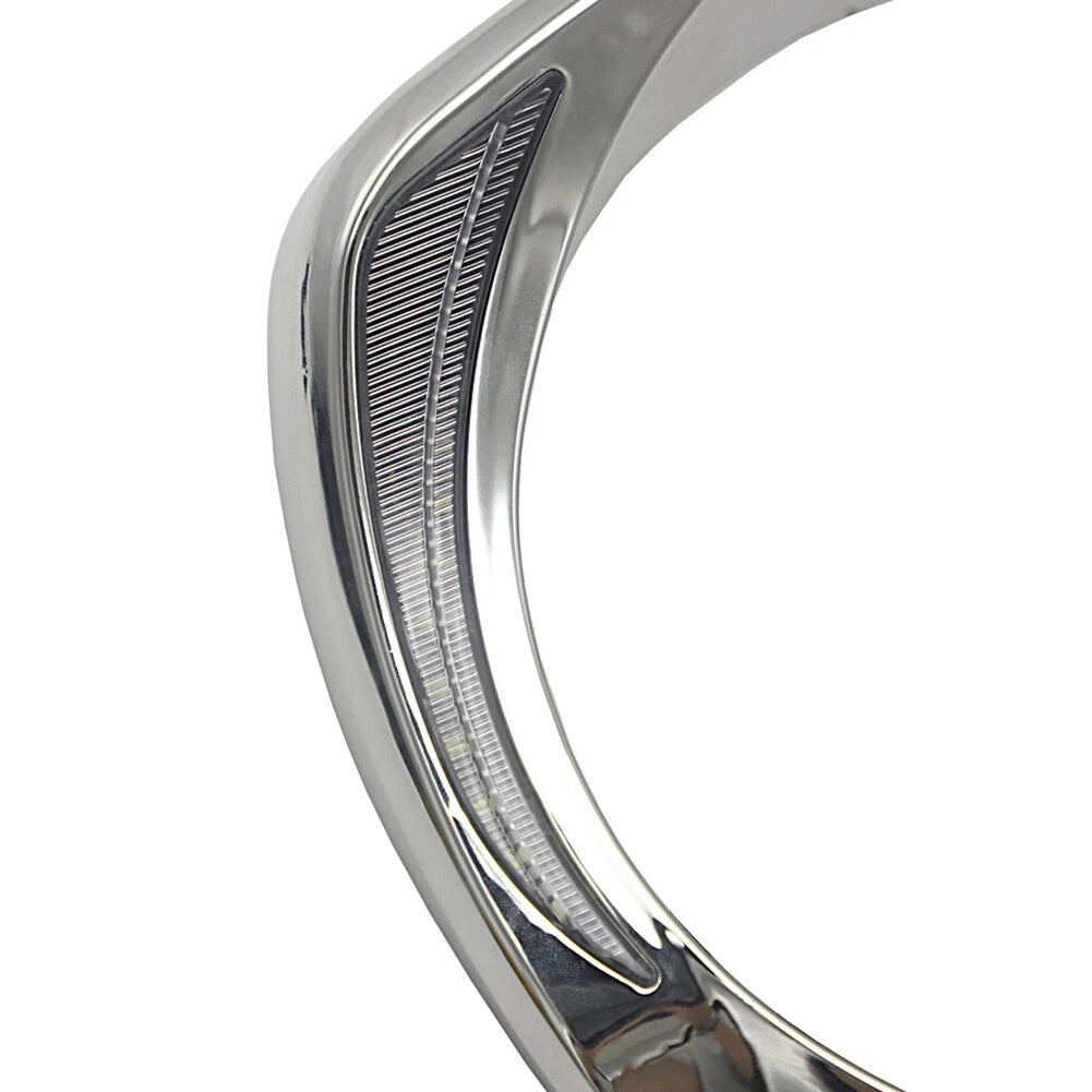LED Headlight Headlamp Bezel Visor Trim Ring Fit For Harley Touring 2014+ Chrome