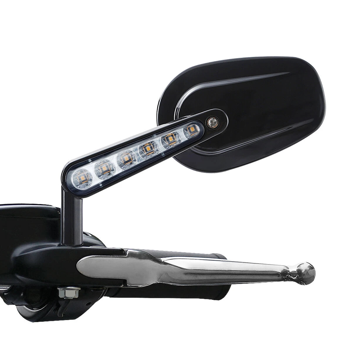 Black Muscle Rearview Mirrors LED Turn Signal For Harley VROD V-Rod VRSCF 09-17