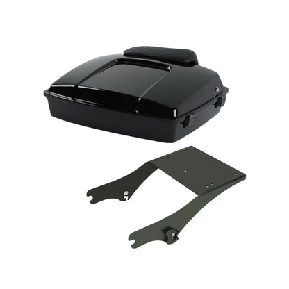 Vivid Black Razor Trunk Pad 2 Up Mount Rack Fit For Harley Touring Models 97-08