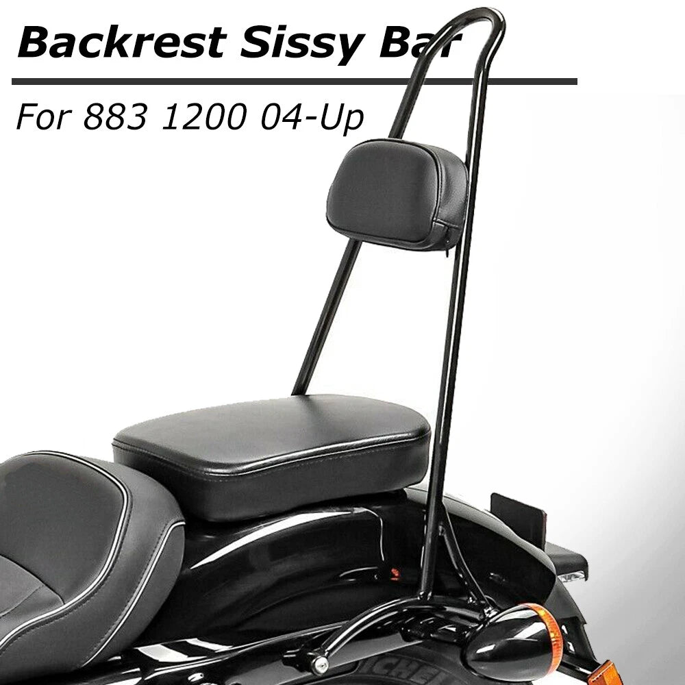 Tall Sissy Bar Passenger Backrest Pad For Harley Sportster 1200 883 48 72 04-21