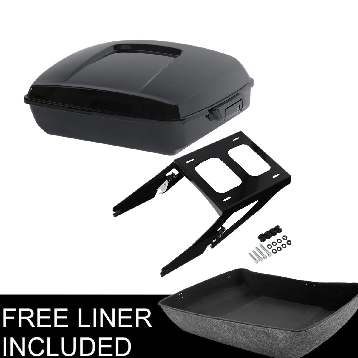 Chopped Trunk Two Up Mount Rack Fit For Harley Sport Glide FLSB 2018-2026 Black