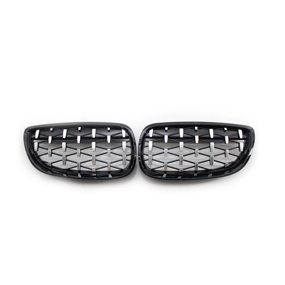 2PCS Front Kidney Grill Diamond Grille For BMW 3 Series E92 2006-10 E93 2007-10