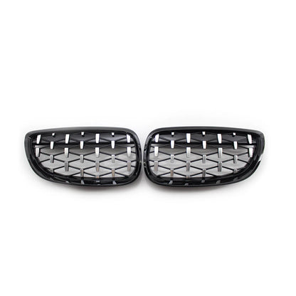 2PCS Front Kidney Grill Diamond Grille For BMW 3 Series E92 2006-10 E93 2007-10