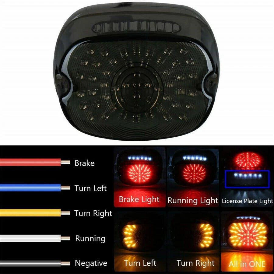 LED Tail Light Smoke Lens Brake Rear Lamp for Harley Softail Touring 1999-2021