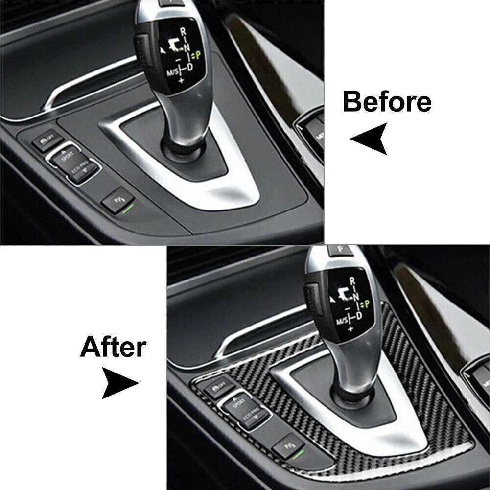 Carbon Fiber Interior Gear Shift Panel Cover Decal Trim Fit BMW 3 4 F32 F30 F34