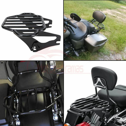 Detachable Tour Two Up Luggage Rack For Harley Road King Electra Glide 2009-2022