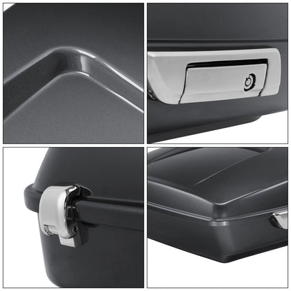 Chopped Trunk Luggage Fit For Harley Electra Glide 14-Up Gauntlet Gray Metallic