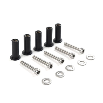 5pcs Windshield Bolts Screws Nut Kit For Harley Road Glide Motorcycle Chrome