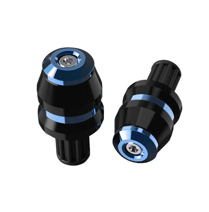 2x Universal 22mm 7/8" Motor Handlebar Grips Bar End Slider Cap Plugs CNC Blue