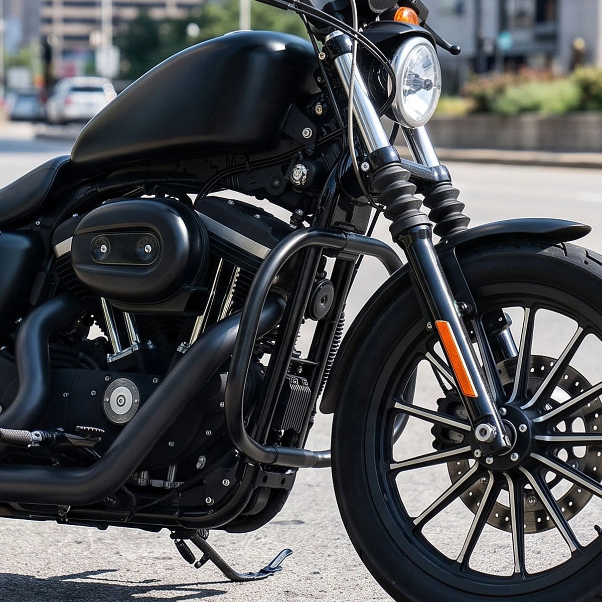 Engine Guard Highway Crash Bar Fit For Harley Sportster XL883 XL1200 04-22 Black