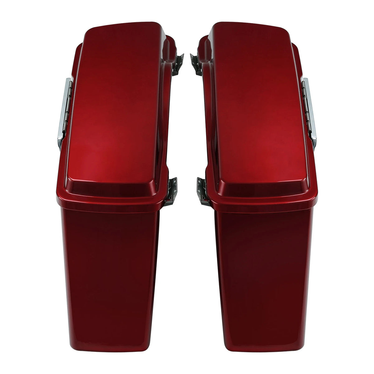 Red Hard Saddlebags & Conversion Bracket For Harley Davidson Softail FLST 84-17