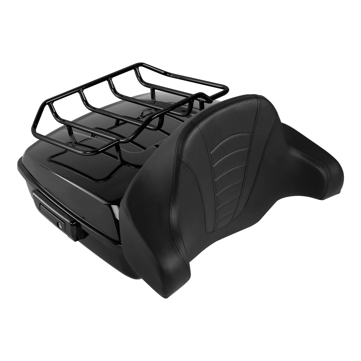 Black Chopped Trunk Rack Pad Fit For Harley Touring Street Glide 97-08