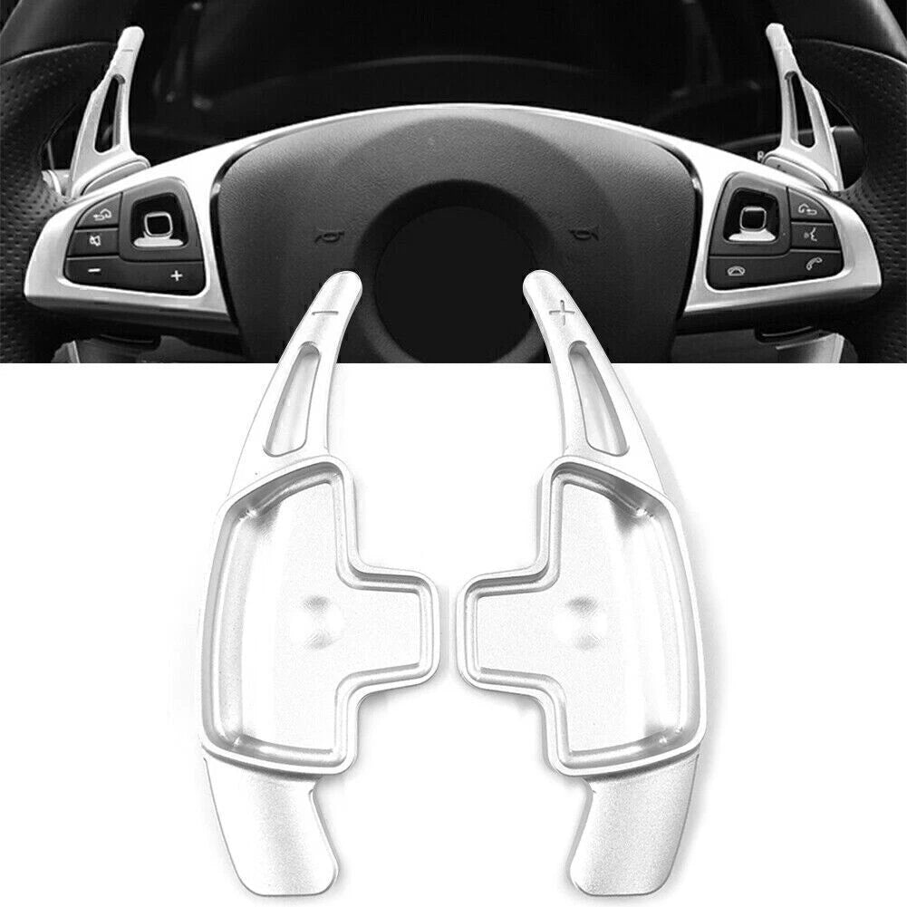 Steering Wheel Paddle Shifter Extension Silver for Mercedes-Benz A B C E CLA GLC
