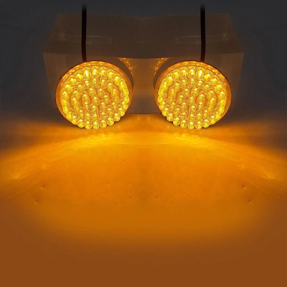 Yellow 1156 Turn Signal Light Inserts Blinker For Harley-Davidson HD Road King