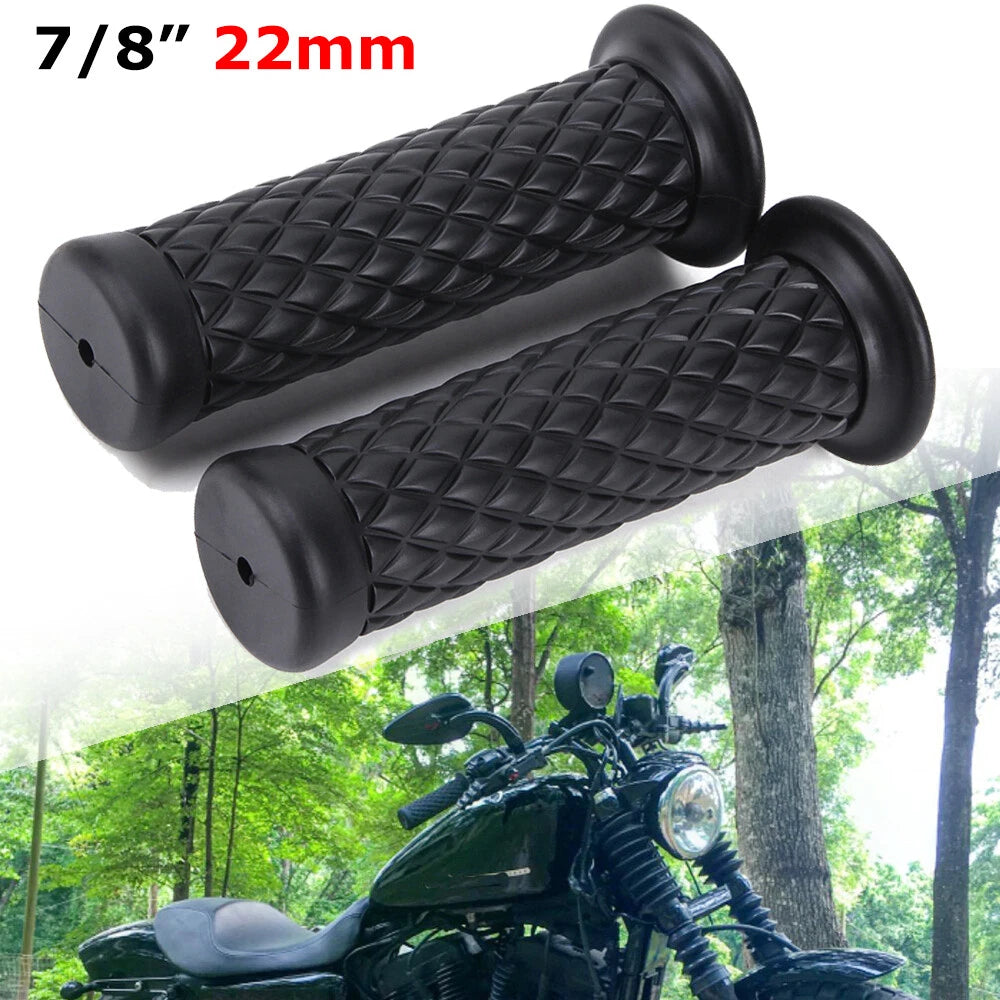 7/8"&1" Motorcycle Hand Grips Bar End Handlebar Gel For Cafe Racer Dirt Bike ATV