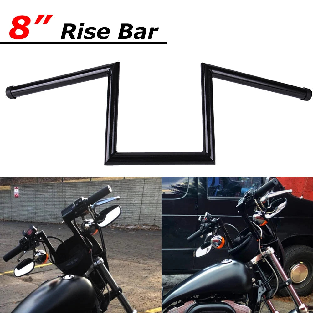 1" Motorcycle 8" Rise Ape Hanger Handlebars For Harley Sportster XL883 1200 Dyna