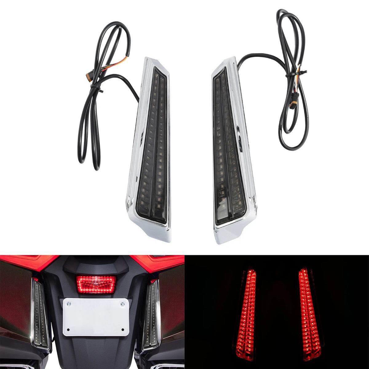 LED Filler Panel Light Smoked Turn Signals Fit For Honda Goldwing GL1800 2018-26