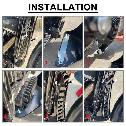 Chin Fairing Spoiler Lower Radiator Cover For Harley Breakout Softail Matt Black