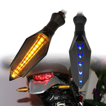 Universal Motorcycle Turn Signals Blinker Lights Amber Flowing For Honda Suzuki