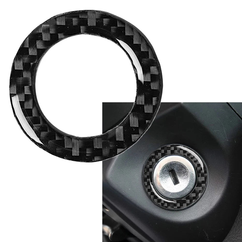 Start Stop Switch Ring Decor Trim Cover for Ford Mustang 2009-2013 Carbon Fiber