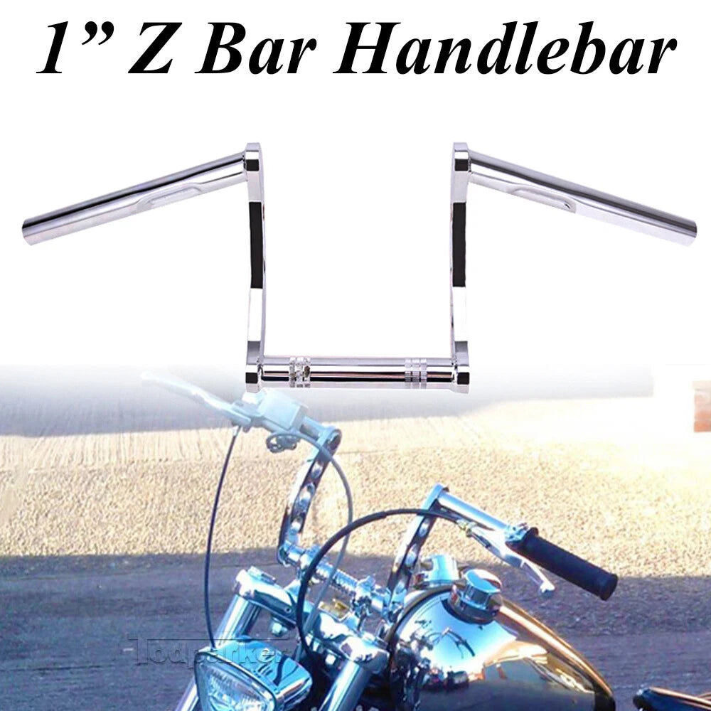 1" 25mm Motorcycle Drag Z-Bar Pullback Handlebar For Suzuki Honda CG Chopper US