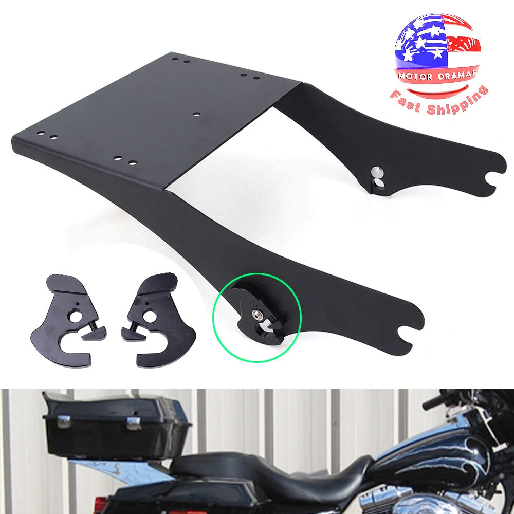 Two Up Tour Pack Pak Trunk Mount Bracket Rack for Harley Electra Glide Road King