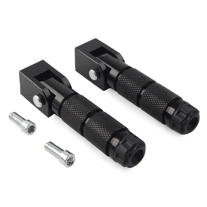 Universal 8mm Folding Passenger Foot Pegs for Electric Motor Bicycle ATV Black