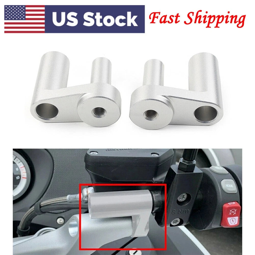 Silver Handlebar Riser Kit Back Move Mount Clamp For BMW R1200RT R1250RT 2014-20
