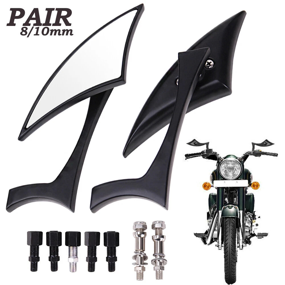 Motorcycle Black Blade Rear view Mirrors For Harley Cruiser Bobber Chopper DYNA
