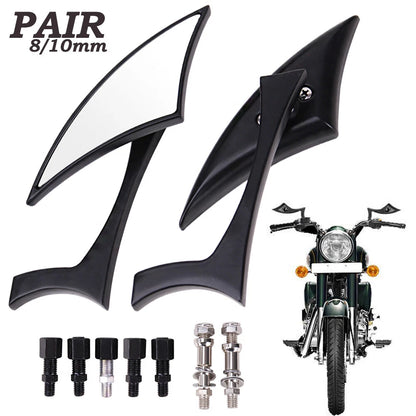 Motorcycle Black Blade Rear view Mirrors For Harley Cruiser Bobber Chopper DYNA