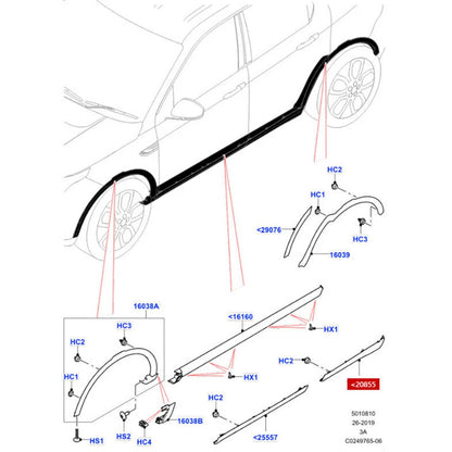 For Land Rover Discovery Sport 2015-2019 Right Side Rear Door Guard Trim Strip