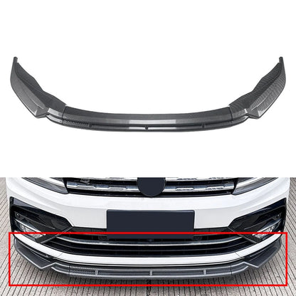 Carbon Look Front Bumper Lip Spoiler For VW Tiguan MK2 Pre-facelift 17-20