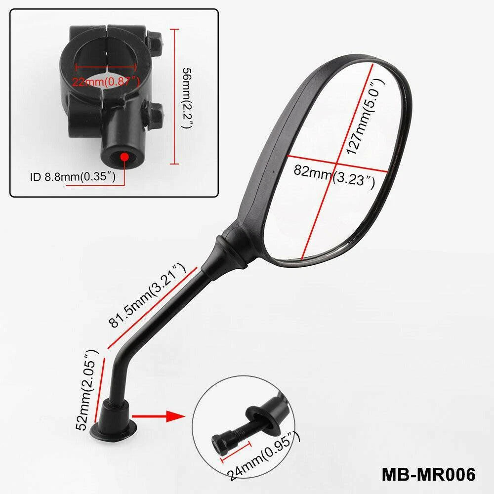 ATV Rear View Side Mirrors For Polaris Sportsman 400 450 500 550 570 Yamaha FZ1