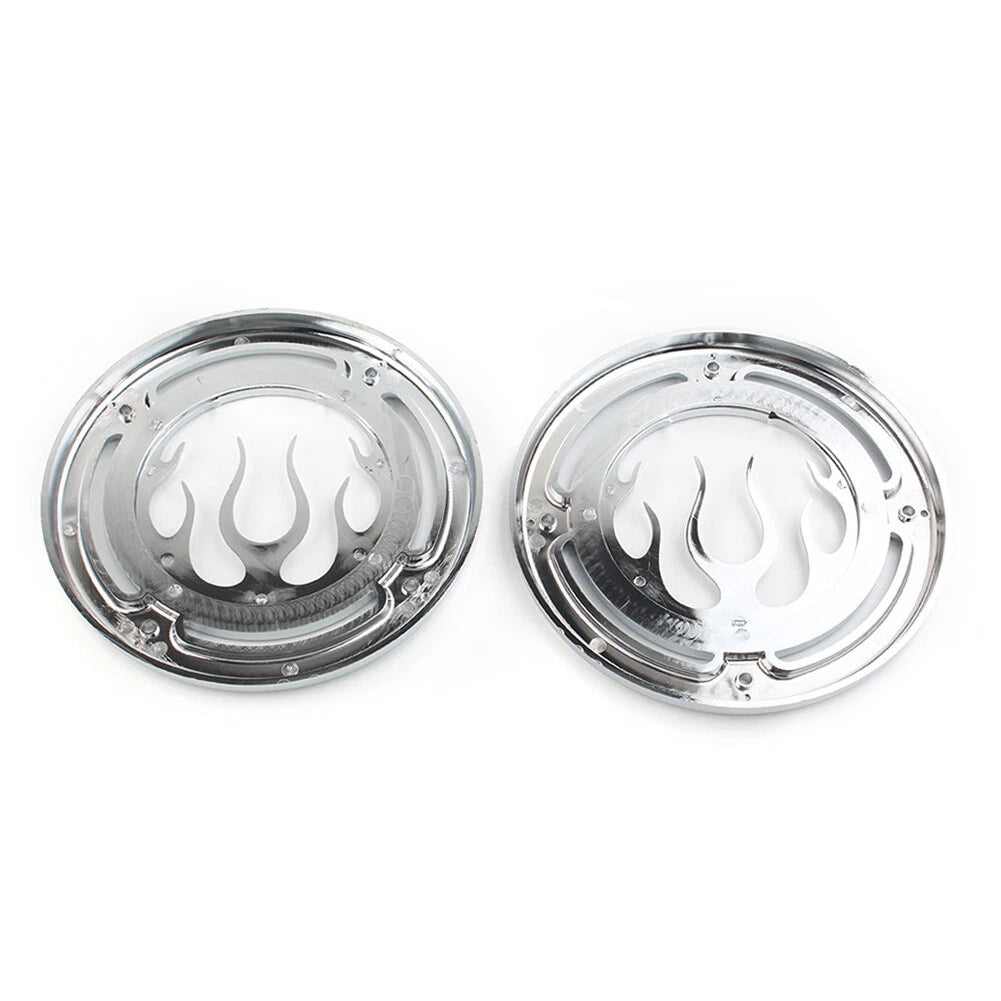 Chrome Rear Speaker Accent Trim Cover For Harley Electra Street Tri Glide Pair