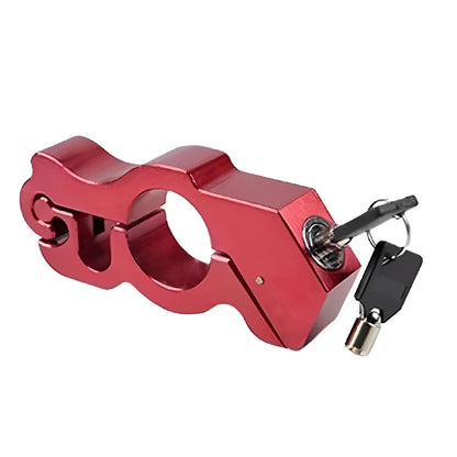 Motor Handlebar Grip Lock Anti Theft Throttle Clutch Brake Lock Red