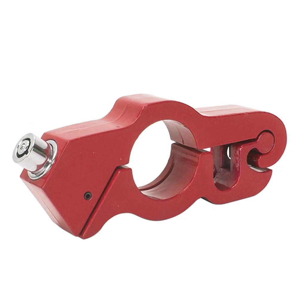 Motor Handlebar Grip Lock Anti Theft Throttle Clutch Brake Lock Red