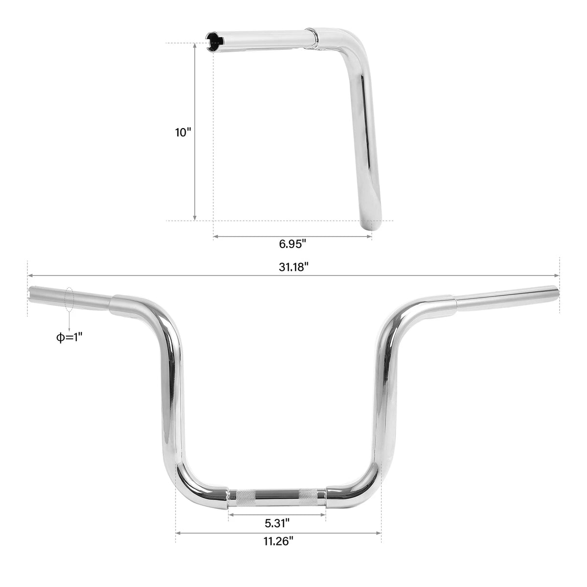 10" Rise 1 1/4'' Ape Hanger Bar Handlebar Fit For Harley HD Sportster XL883 1200