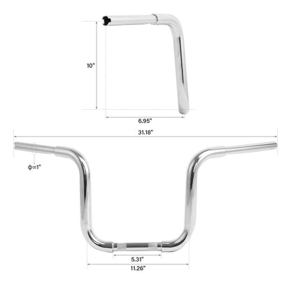 10" Rise 1 1/4'' Ape Hanger Bar Handlebar Fit For Harley HD Sportster XL883 1200