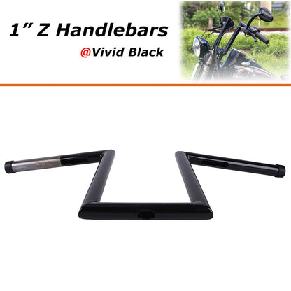 Motorcycle 10-1/2" Rise 1" Ape Hanger Z-Bar Handlebar For Harley Sportster Dyna