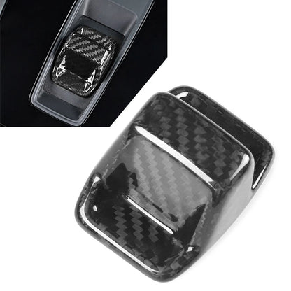 Gear Lever Shift Knob Cover Trim Fit Audi A3 S3 RS3 8Y 20-23 Carbon Fiber Black