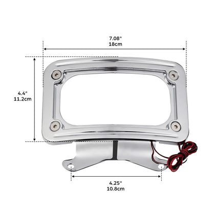 Curved Laydown License Plate Mount Frame Light Fit For Harley Street Road Glide