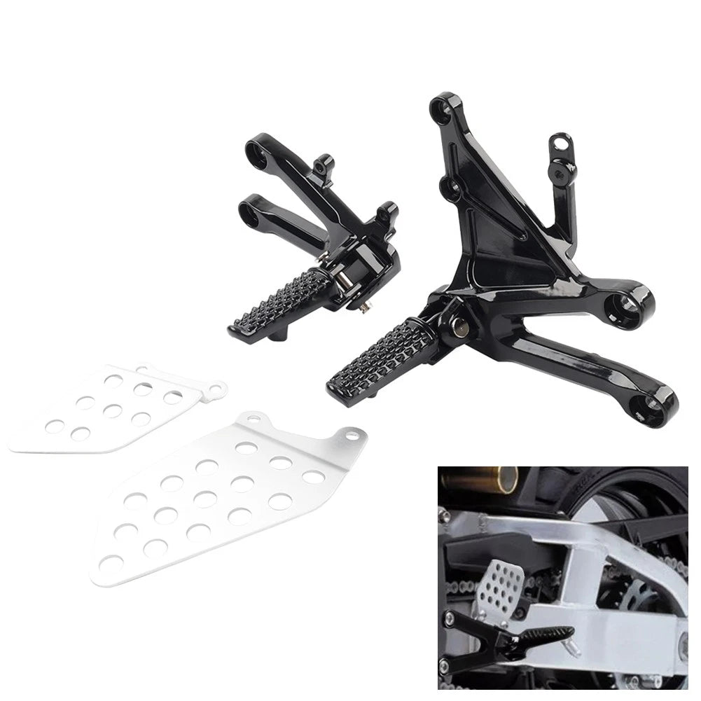 Front Driver Foot Pegs Footrest Bracket Set For Honda CBR1000RR CBR 1000RR 04-07