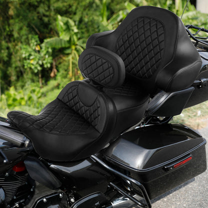 Driver Passenger Seat & Backrest Fit For Harley Touring Road Glide King 14-23 22