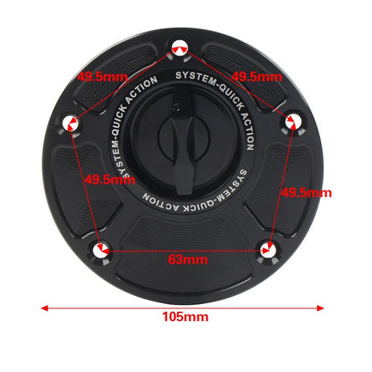Fuel Gas Tank Cap Keyless For Yamaha YZF-R1 YZF-R6 2000-2025 MT-07 2014-2024