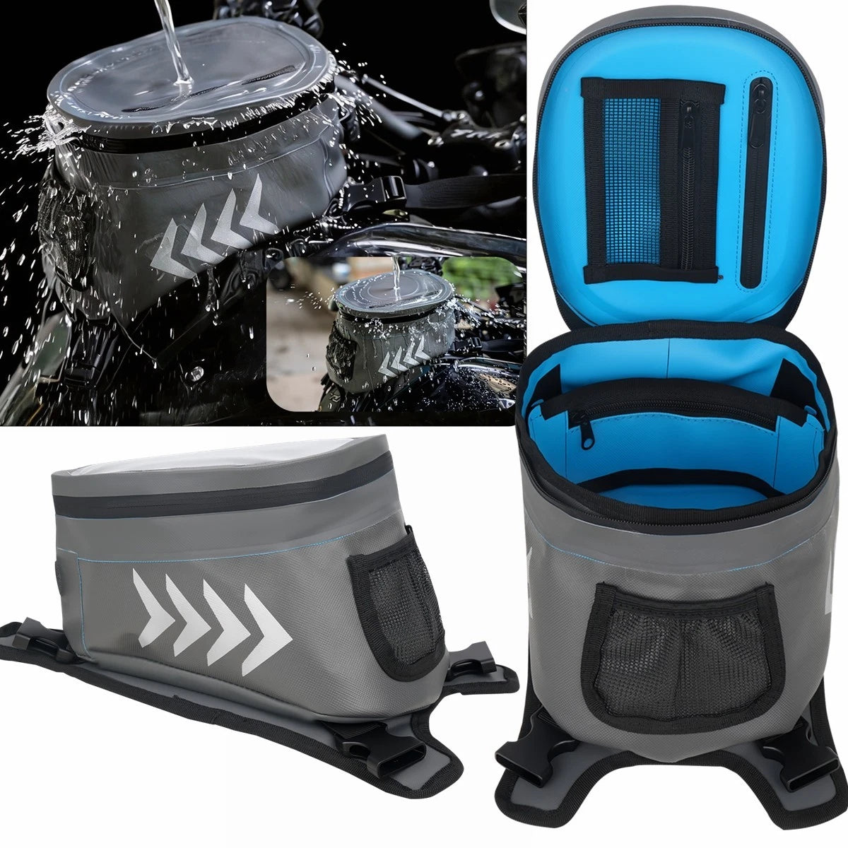Waterproof Motorcycle Tank Bag Motorbike Luggage Phone Holder Fuel Saddlebags