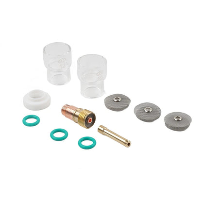11pcs TIG Welding Torch Stubby Gas Lens #12 Pyrex Glass Cup Kit For WP-17/18/26