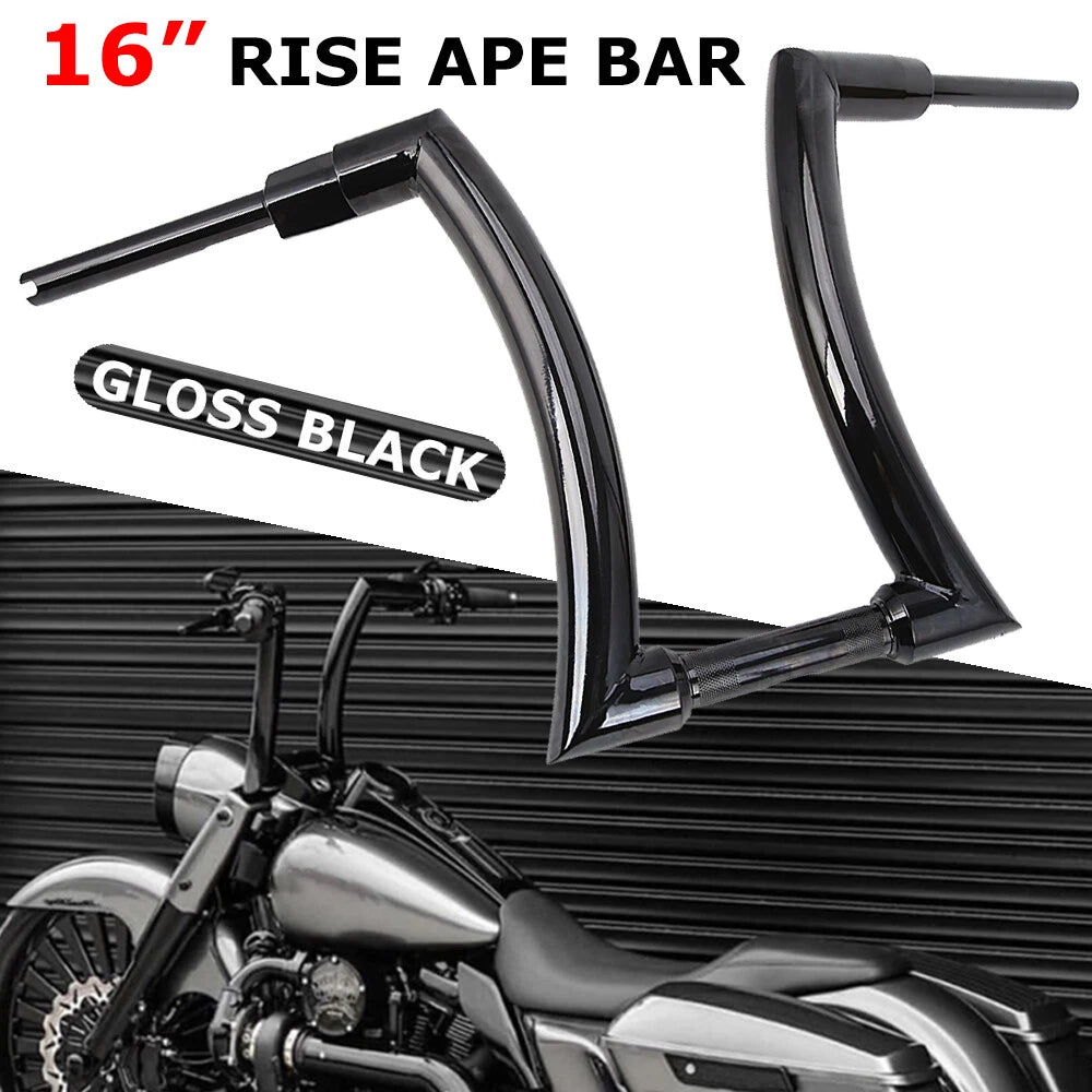 16" Rise 2" Ape Hanger Handlebar Handle Bar For Harley Touring Sportster XL Dyna