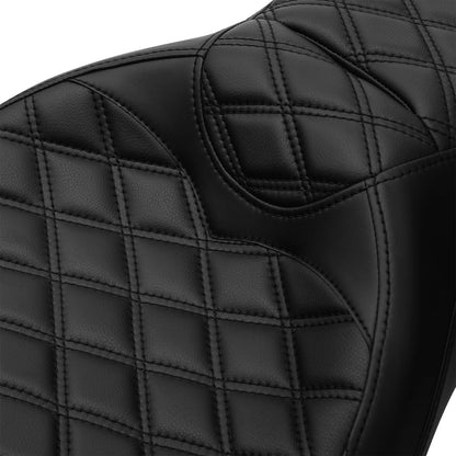 Black Rider & Passenger Pillion Seat Fit For Harley Touring Electra Glide 09-23
